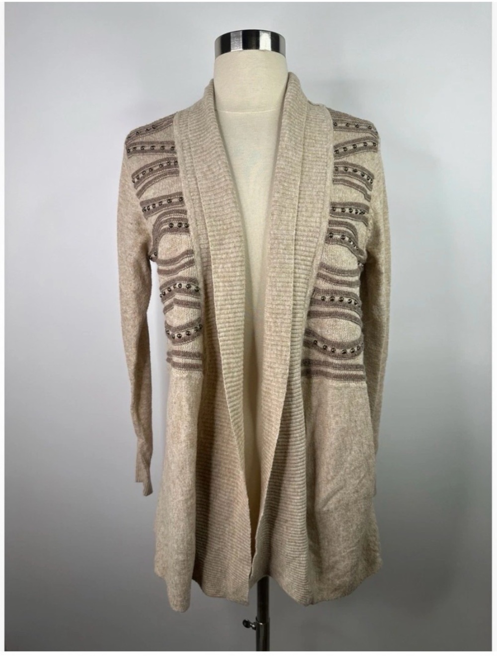 Alberto Makali angora blend Embellished Open-Front Women's Cardigan Sweater